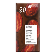 Vivani Chocolade puur 80% dadel gezoet bio 80 gram