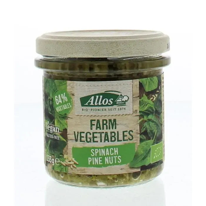 Allos Farm vegetables spinazie & pijnboompitten biologisch 135 gram