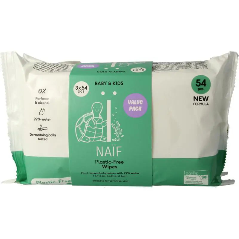 Naif Baby wipes 3-pack plastic free 3 stuks