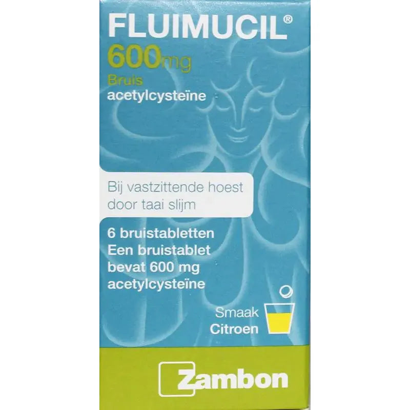Fluimucil Bruistablet 600 mg 6 bruistabletten (afbeelding 2)