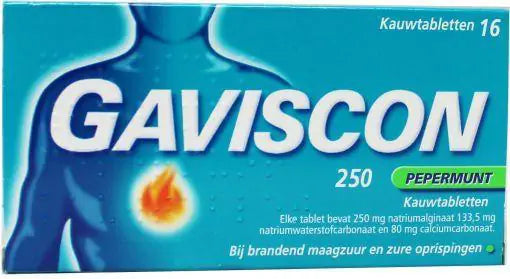 Gaviscon Pepermunt 250 16 kauwtabletten (afbeelding 2)