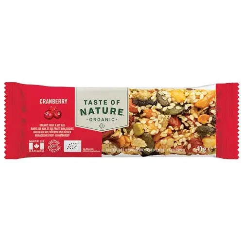 Taste Of Nature Cranberry granenreep biologisch 40 gram