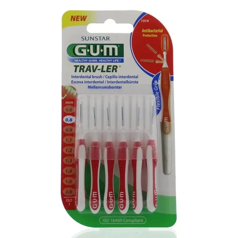 GUM Trav-ler rager 0.8 mm (rood) 6 stuks