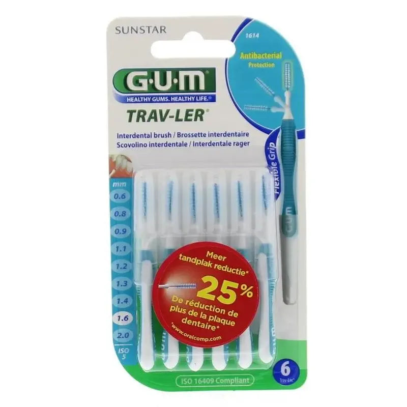 GUM Trav-ler rager 1.6 mm (blauw) 6 stuks