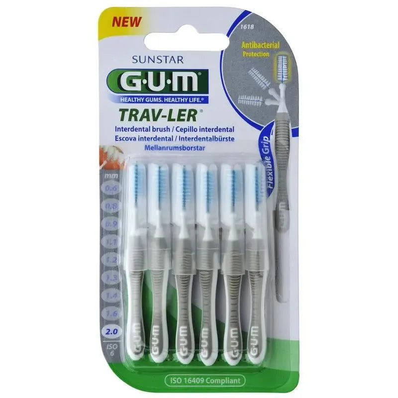 GUM Trav-ler rager 2.0 mm (grijs) 6 stuks