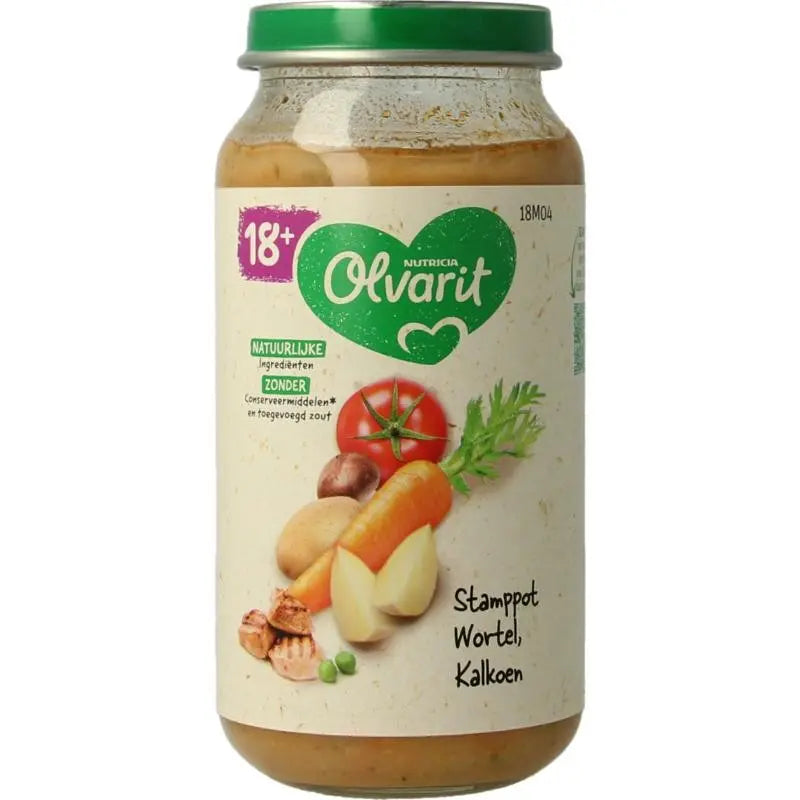 Olvarit Stamppot wortel kalkoen 18M04 250 gram