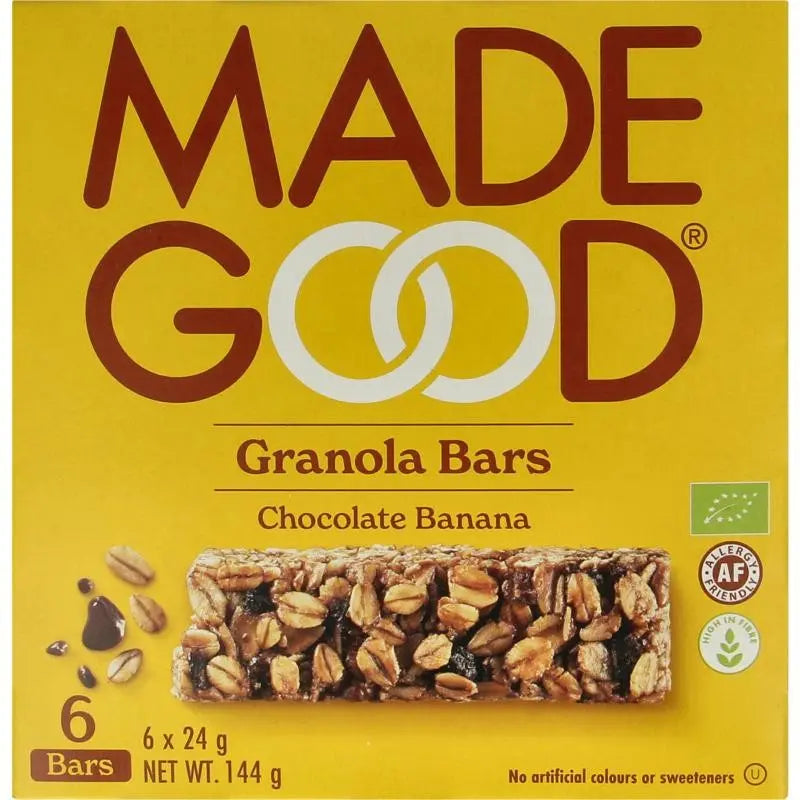 Madegood Granola bar chocolate banana 24 gram biologisch 6 stuks