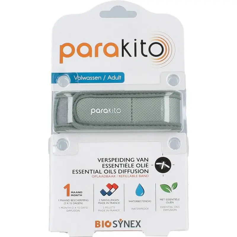 Parakito Anti mug armband volwassenen kaki