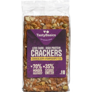 Tastybasics Less carb-high protein crackers zonnebl/pompoenpit 200 gram