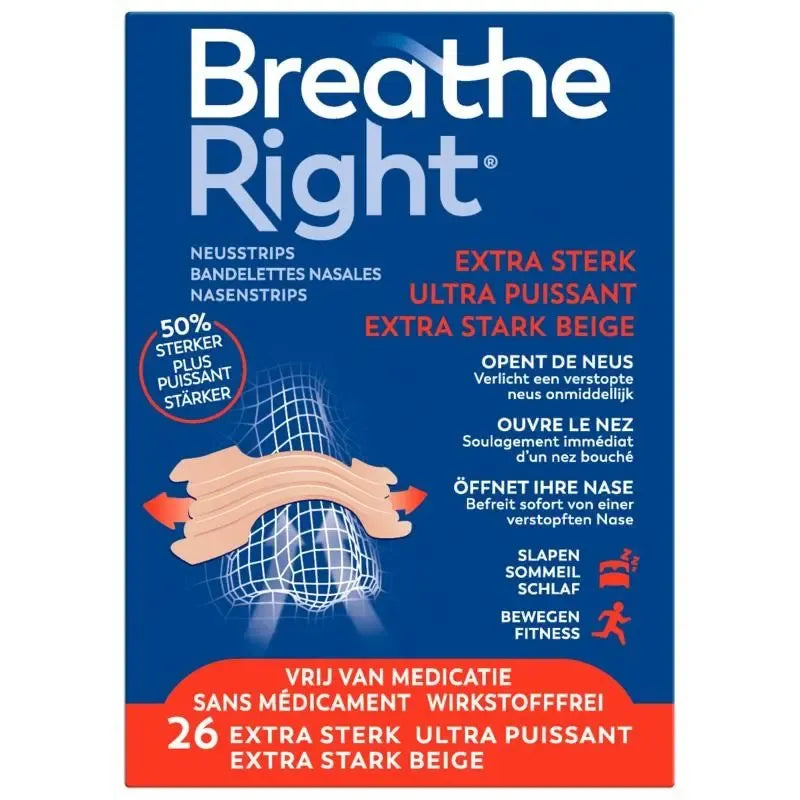 Breathe Right Neusstrips extra sterk 26 stuks