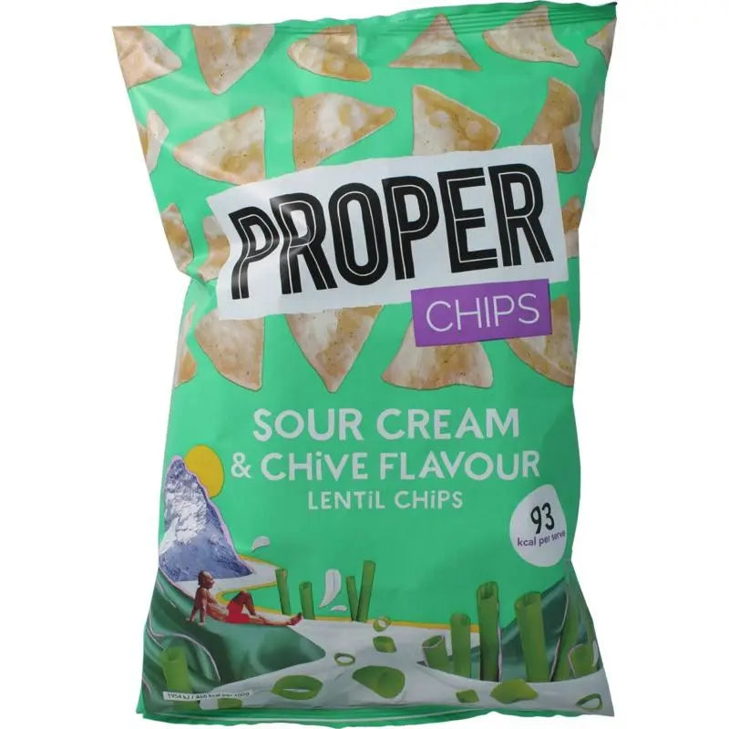 Proper Chips Chips sour cream & chive flavour 85 gram