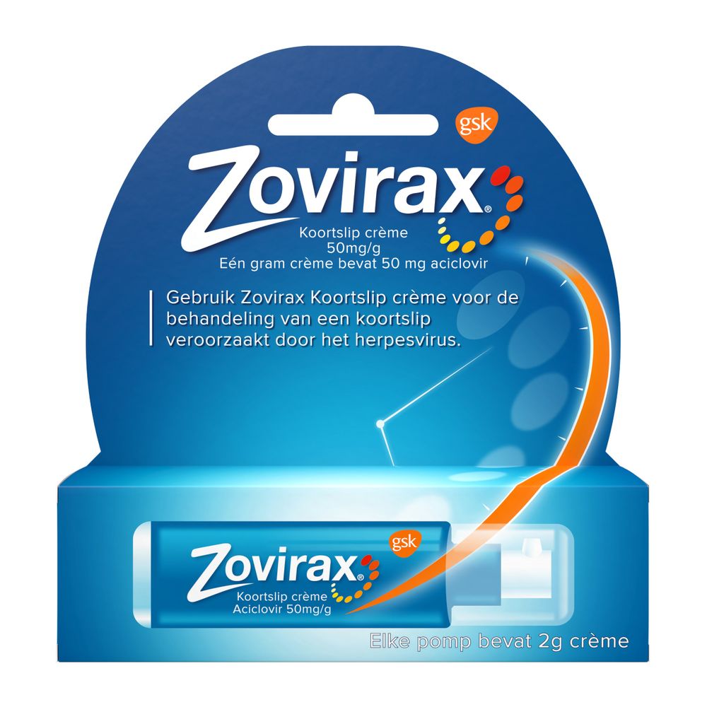 Zovirax Koortslip crème pomp 2 gr