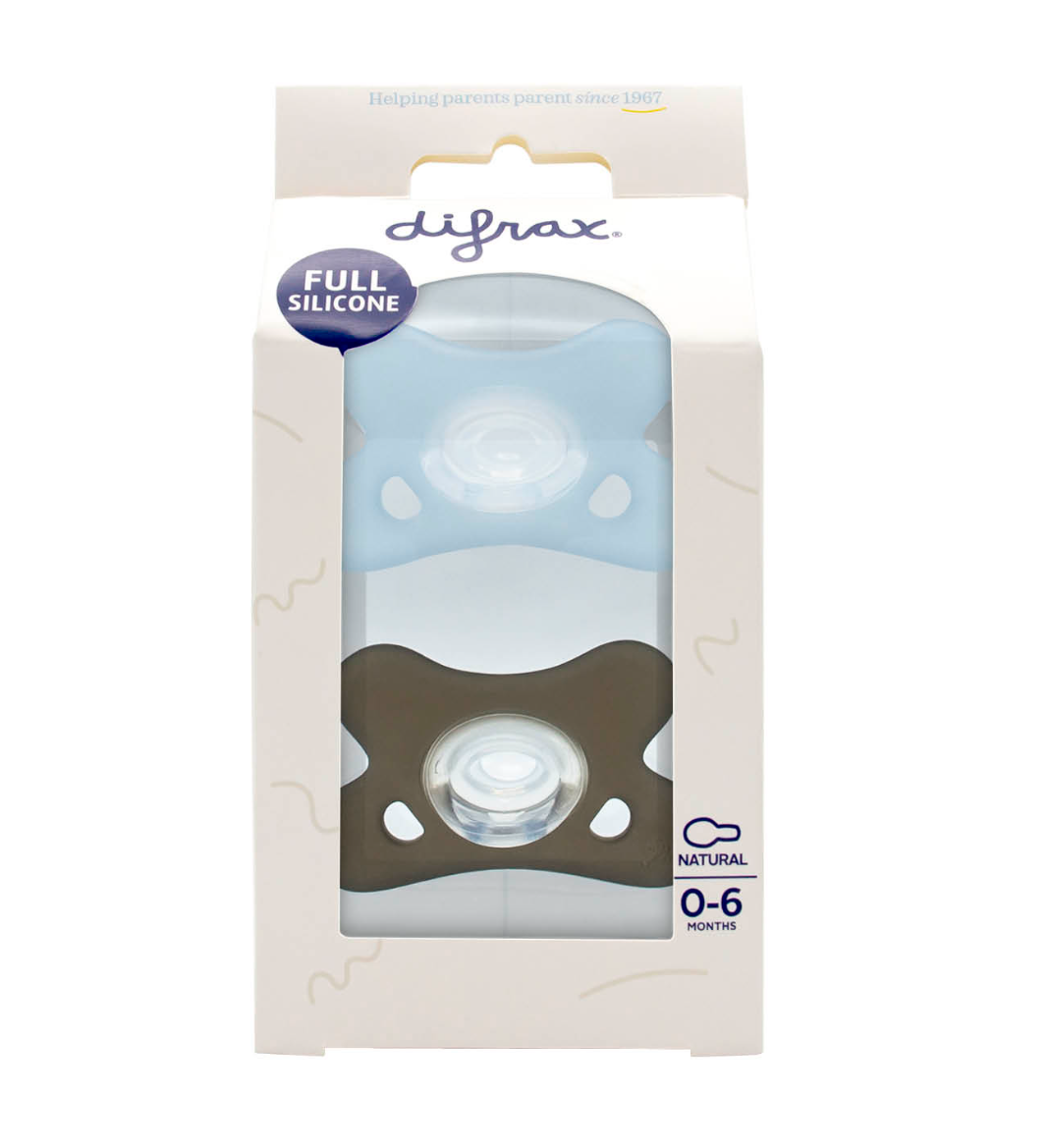 Difrax Siliconen fopspeen natural 0-6 maanden 2 stuks