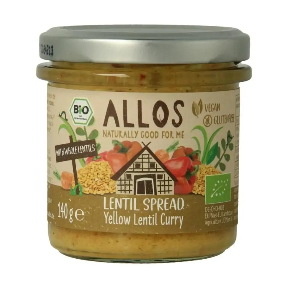 Allos Linzenspread gele curry 140 gram