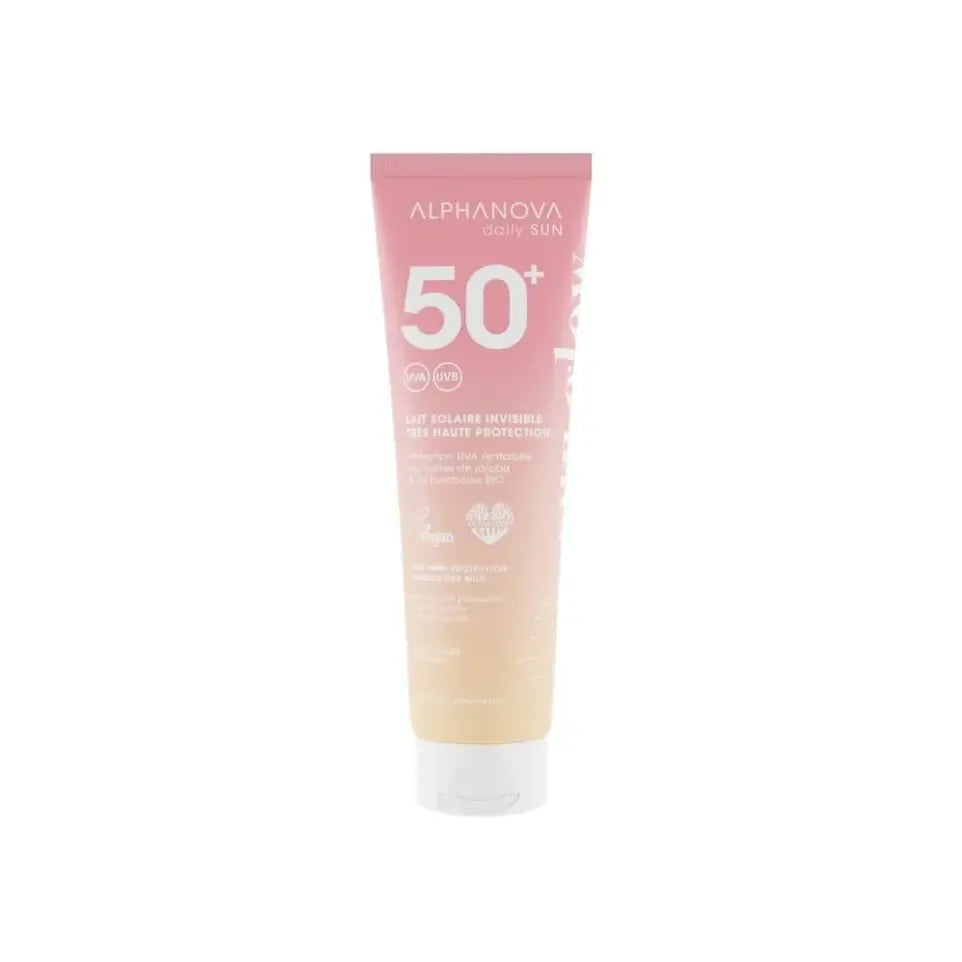 Alphanova Invisible sun milk sun glow biologisch SPF50 150 ml