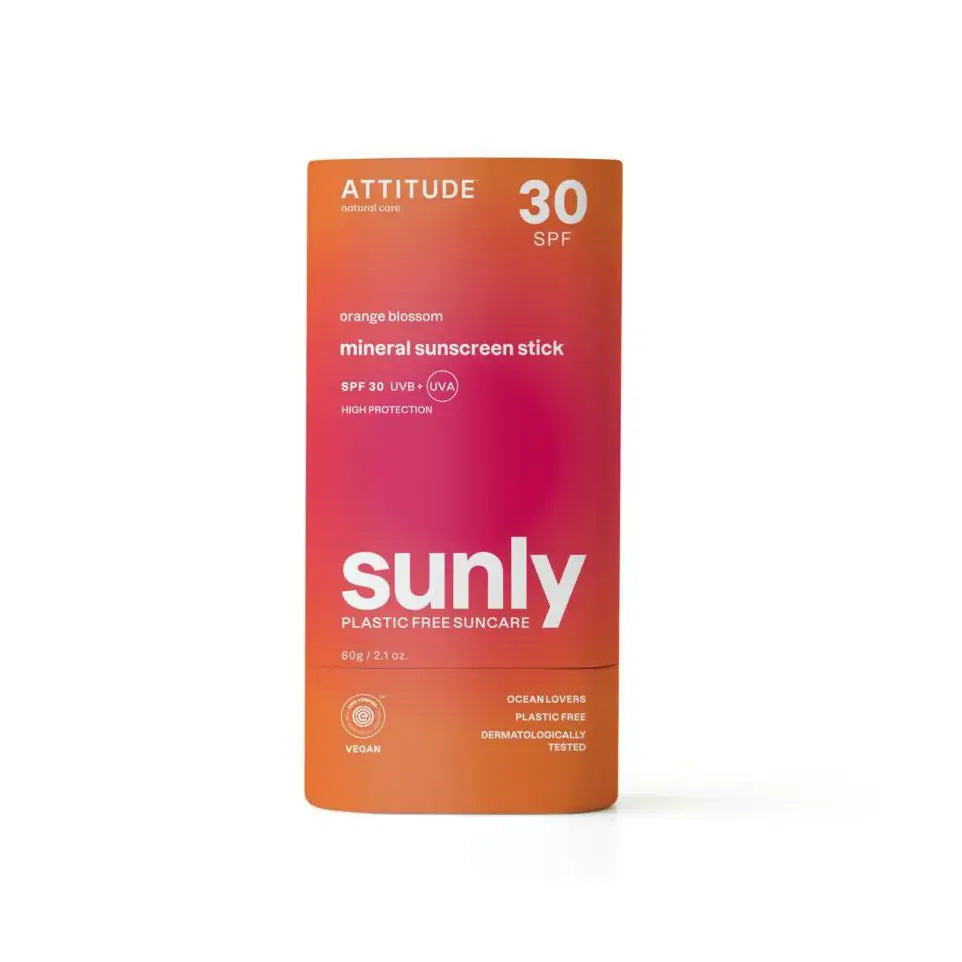 Attitude Sunly zonnebrandstick SPF30 oranjebloesem 60 gram