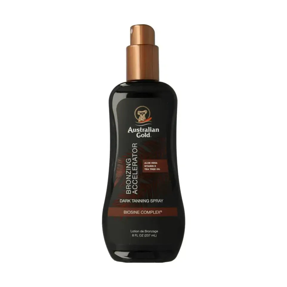 Australian Gold Dark tanning accelerator spray gel met bronzer