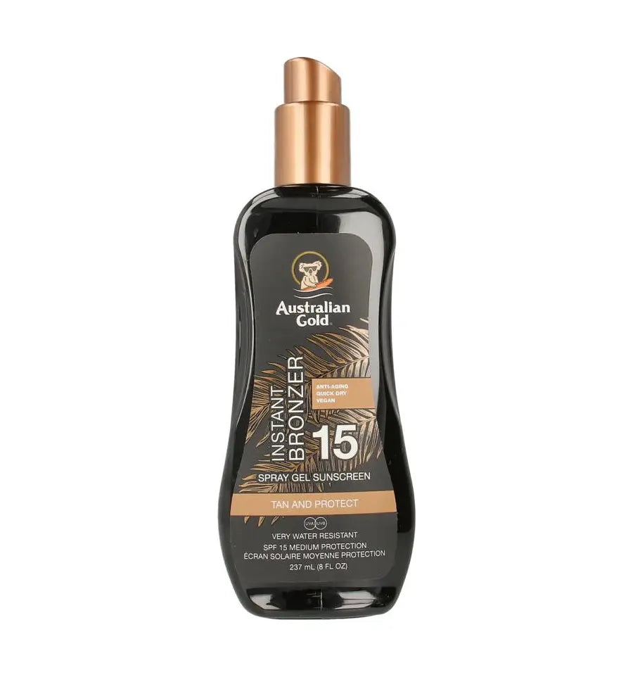 Australian Gold spray gel met bronzer spf15 237 ml