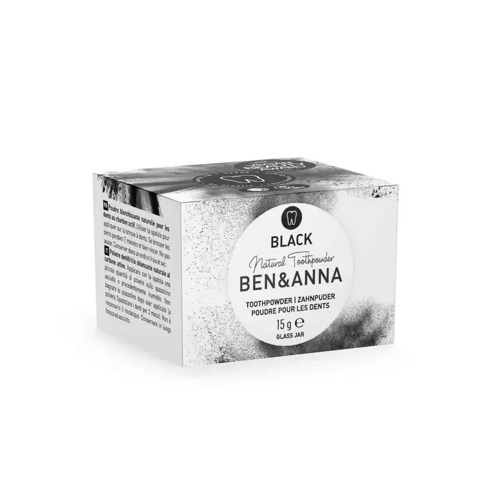Ben & Anna Tandpoeder zwart active charcoal 20 gram
