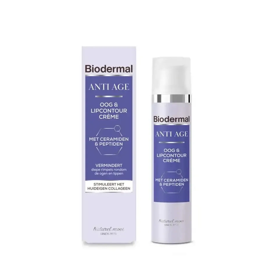 Biodermal Anti age oog- en lipcontour creme 15 ml