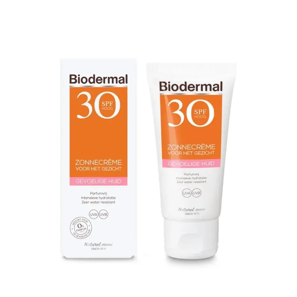 Biodermal Zonnecreme gezicht gevoelige huid SPF30 50 ml