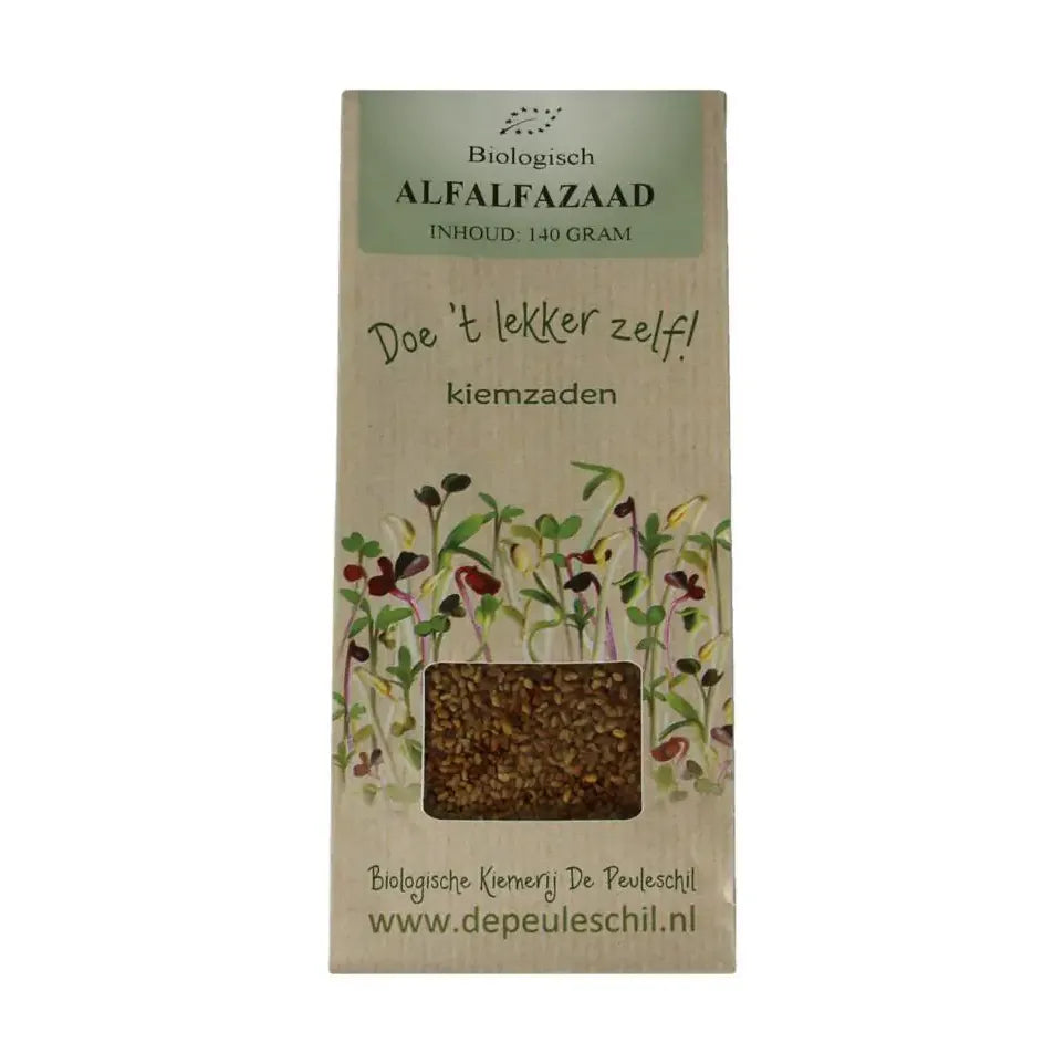 Biologische kiemerij De Peuleschil Alfalfazaad140 gram