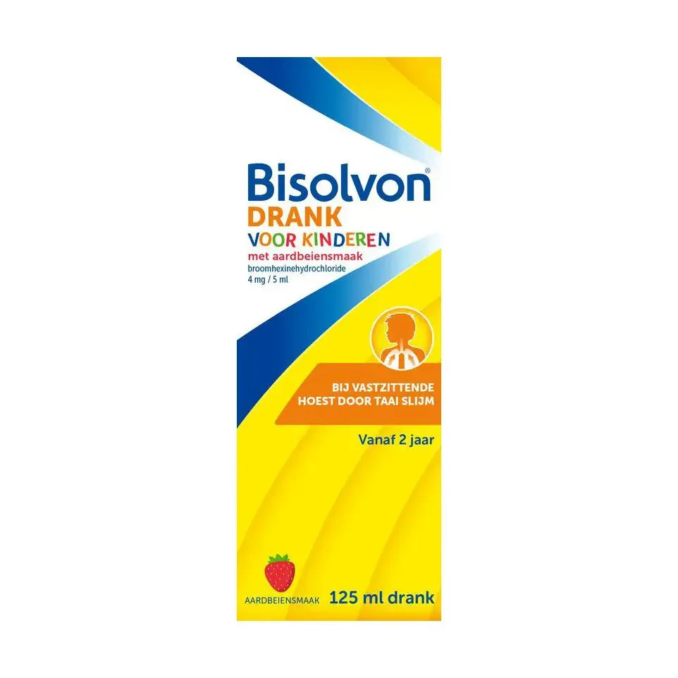 Bisolvon Drank kind aardbei 125 ml (afbeelding 1)