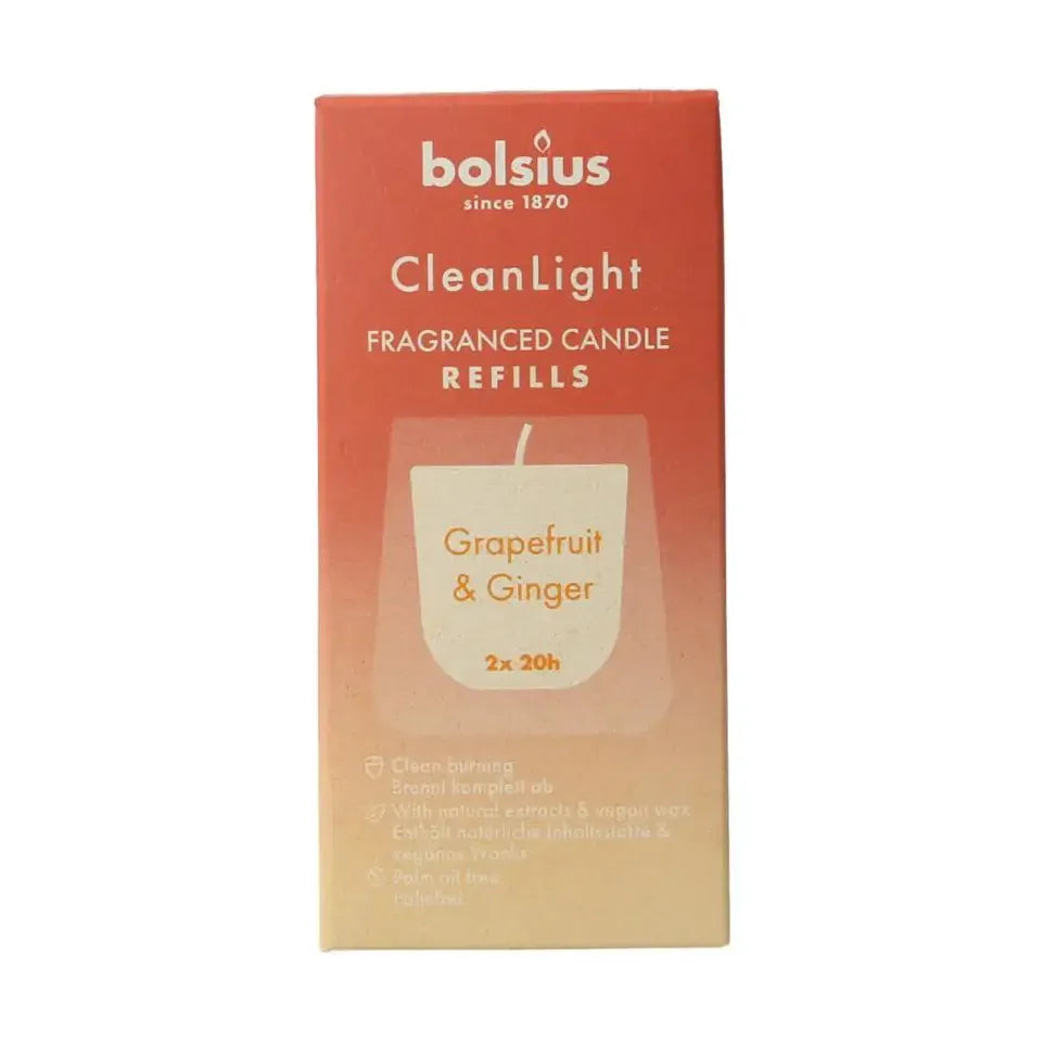 Bolsius Clean Light navulling 2 pack Grapefruit / Ginger 212
