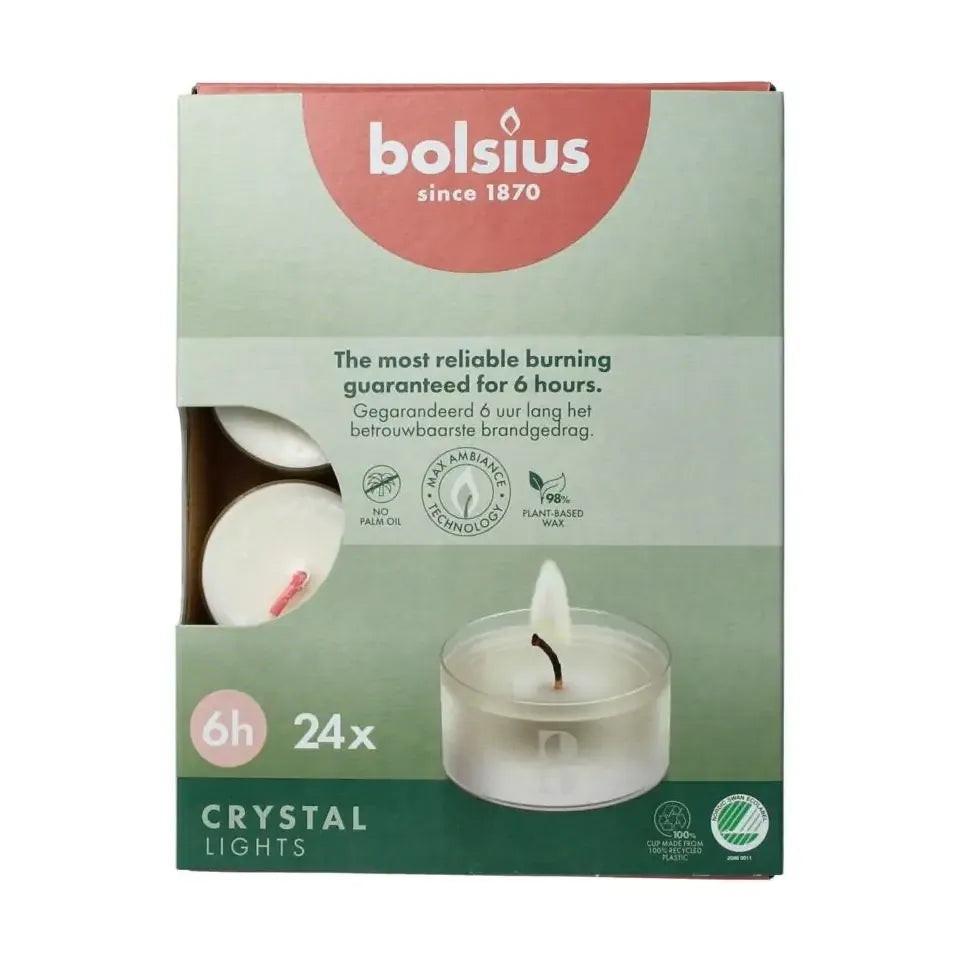 Bolsius Crystal Lights 6 uur doos 24 stuks