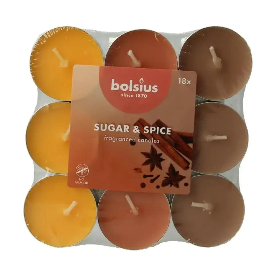 Bolsius geurtheeli sugar&spice 18 stuks