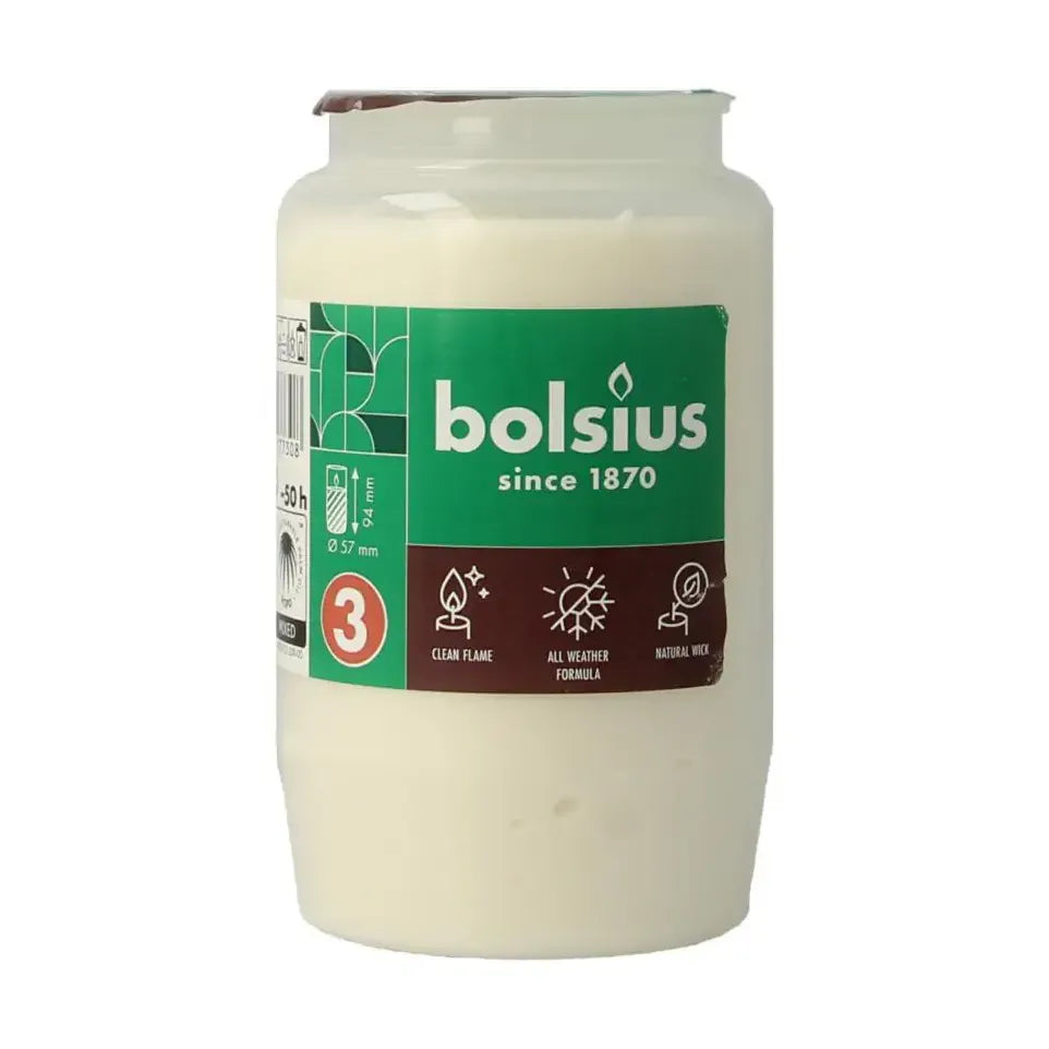 Bolsius Herdenkingslicht nr 3 compo transparant