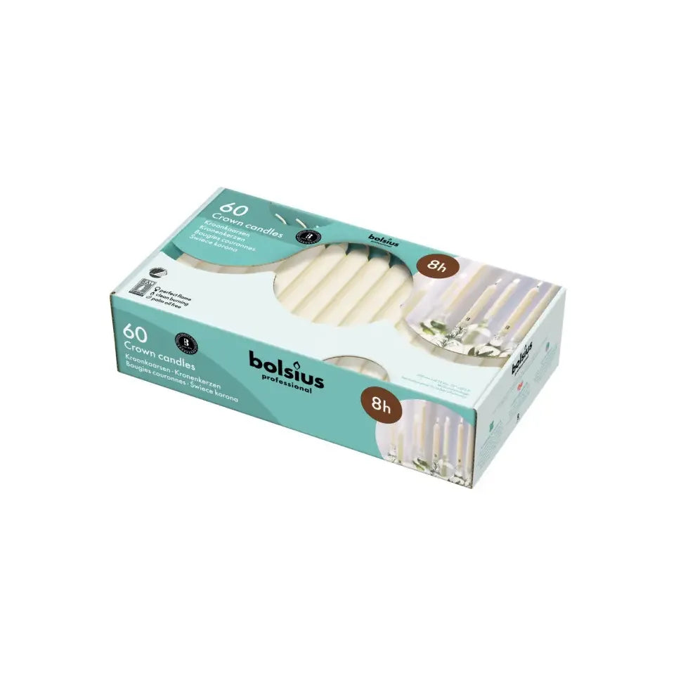 Bolsius Kroonkaars 200/24 ivoor 60 stuks