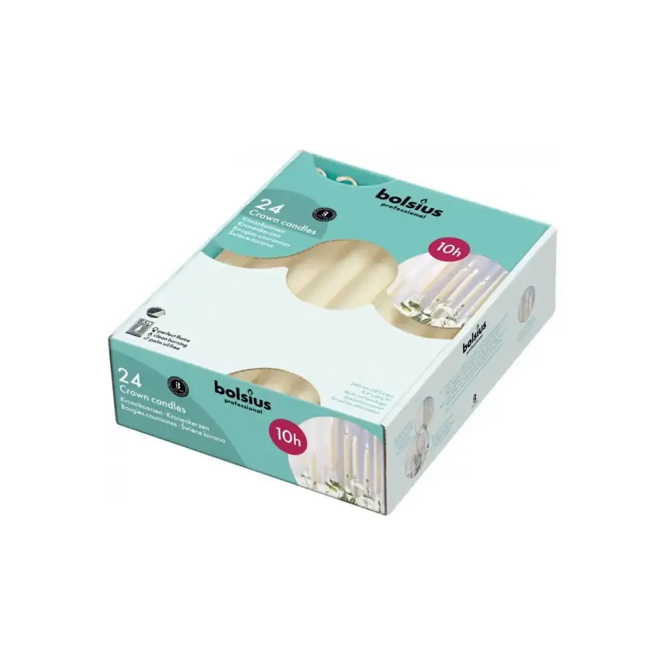 Bolsius Kroonkaars 240/24 ivoor 24 stuks