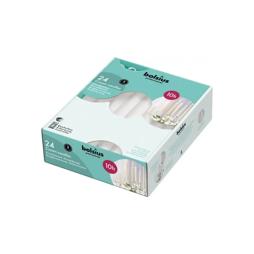 Bolsius Kroonkaars 240/24 wit 24 stuks