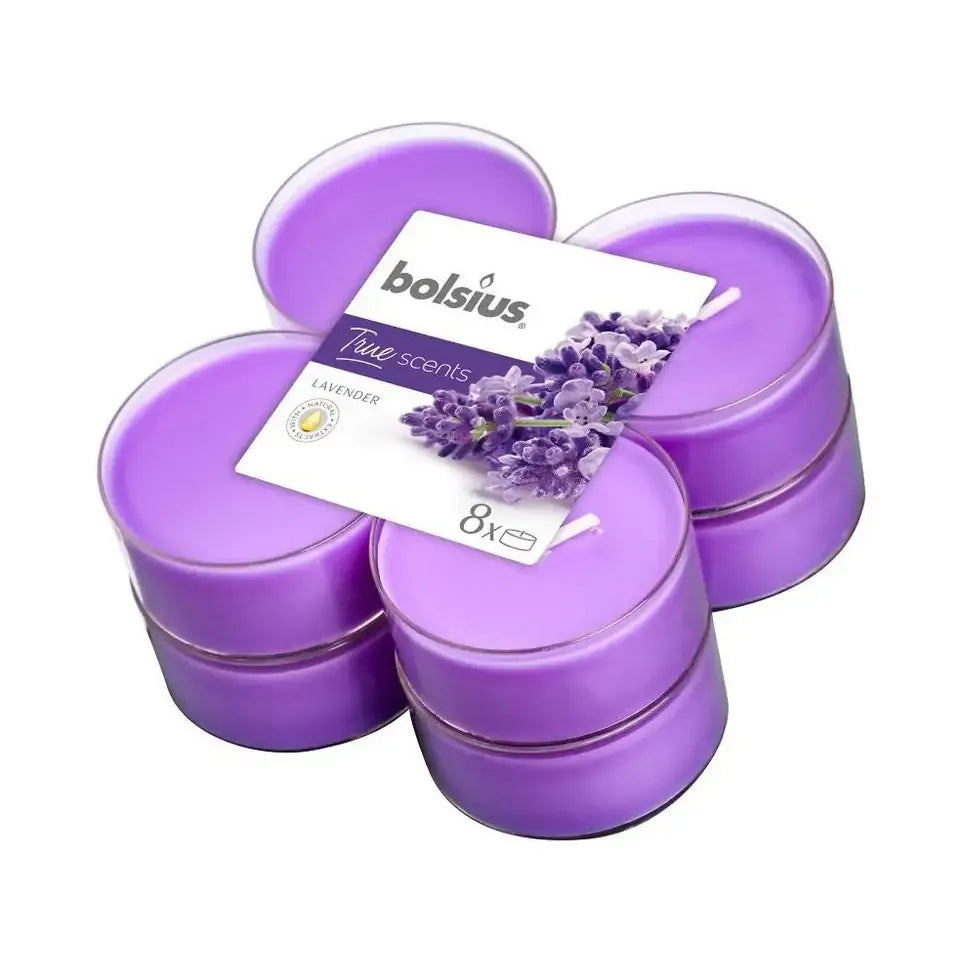 Bolsius True Scents maxilicht lavendel 8 stuks