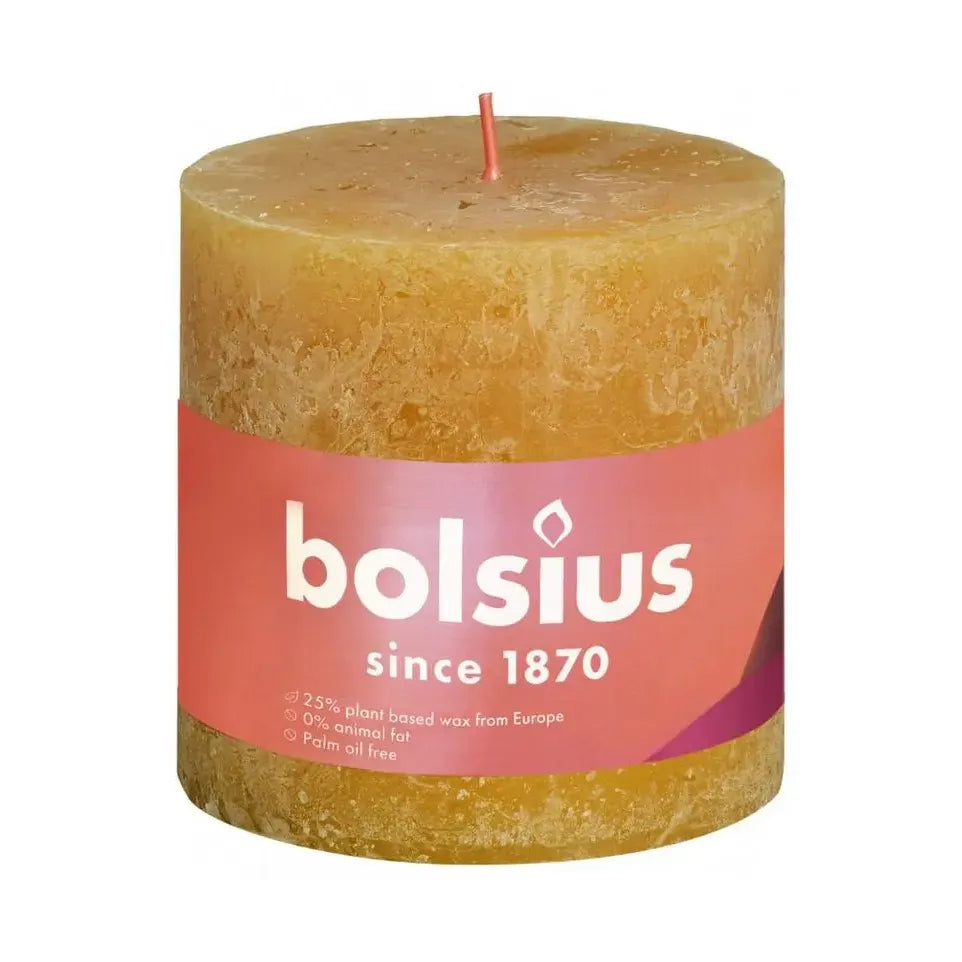 Bolsius Rustiekkaars shine 100/100 honeycomb yellow