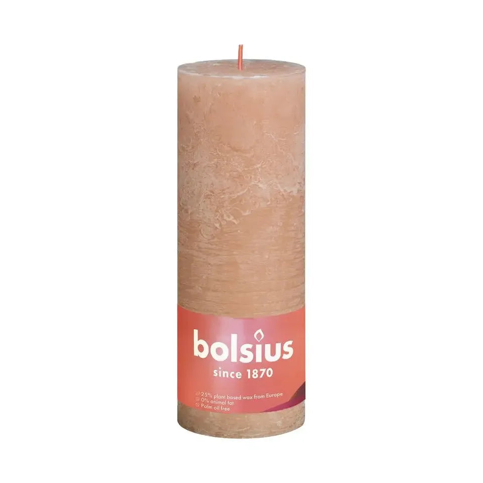 Bolsius Rustiekkaars shine 190/68 misty pink