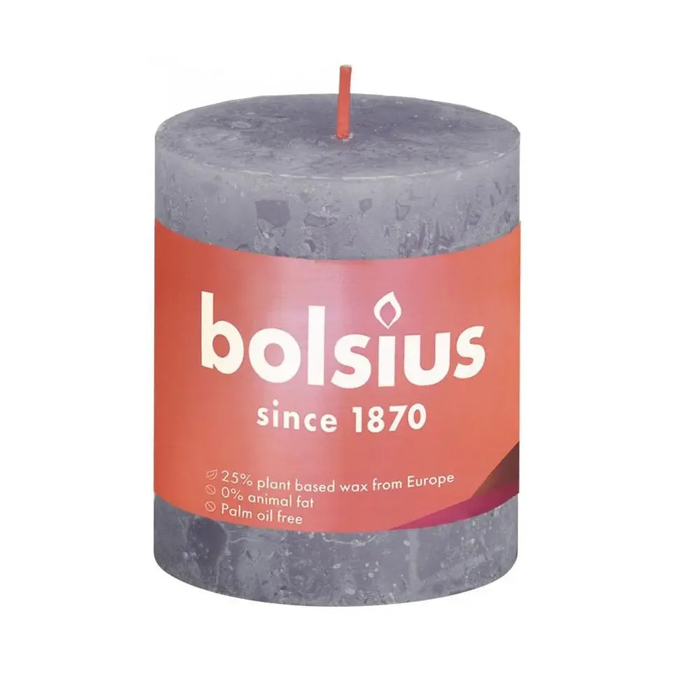 Bolsius Rustiek stompkaars shine 80/68 frosted lavender