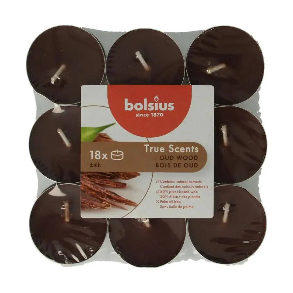 Bolsius True Scents theelichten old wood 18 stuks