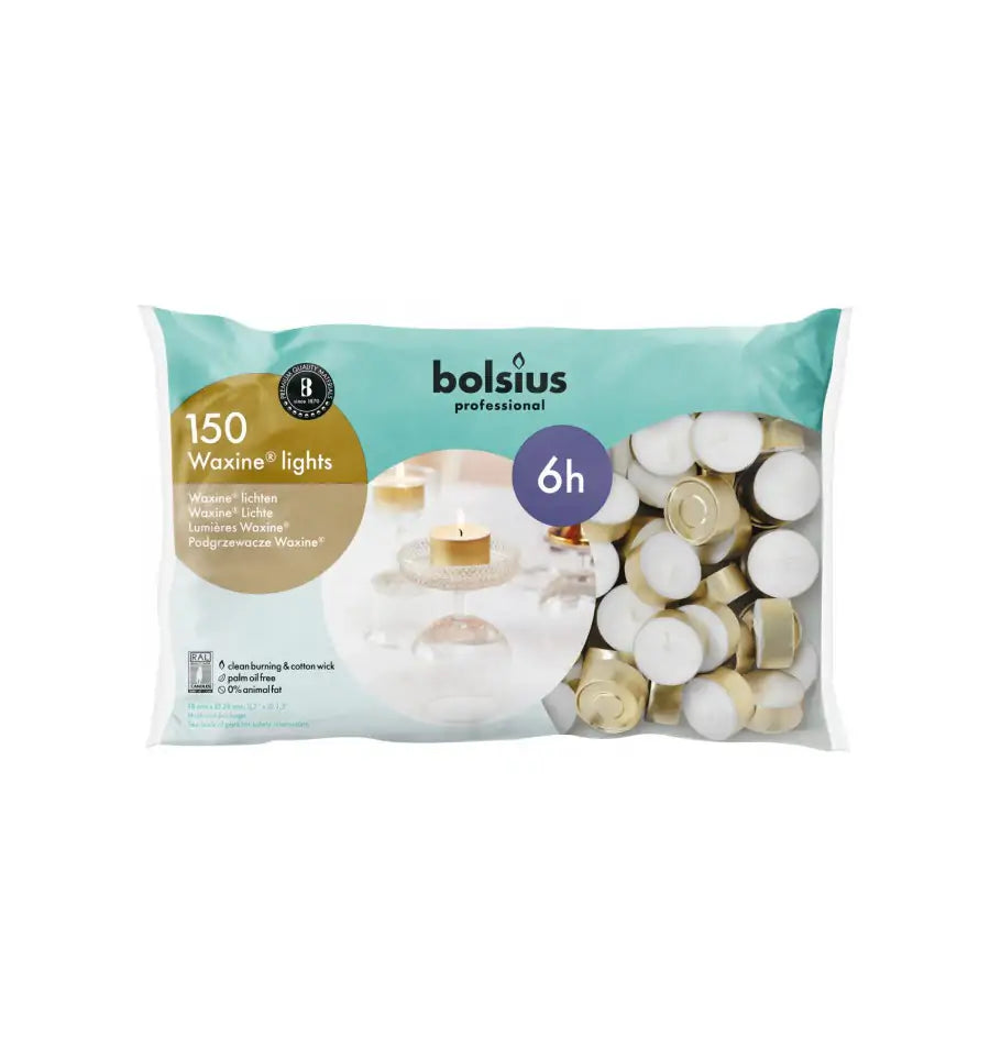 Bolsius Waxinelicht 16/38 wit 150 stuks