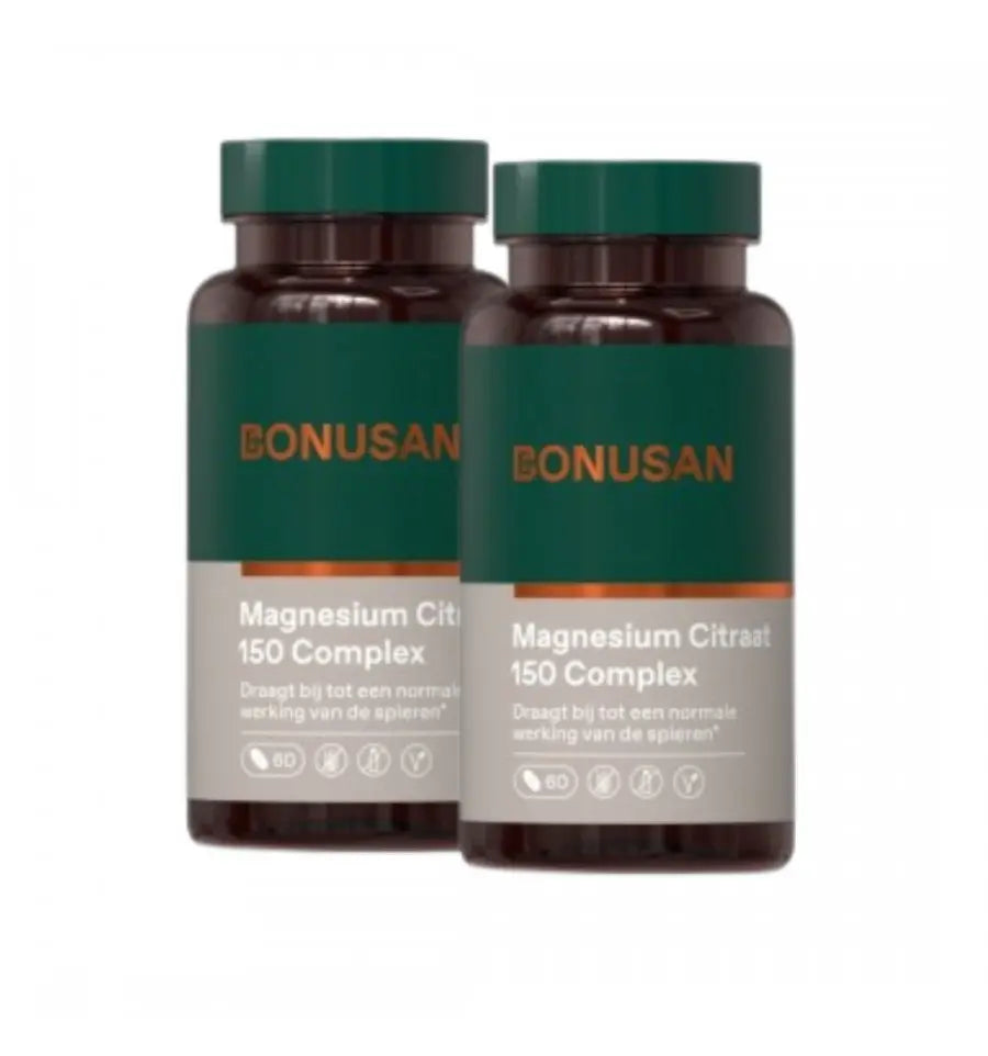 Bonusan Magnesiumcitraat 150 mg plus 2 x 60 tabletten -20%