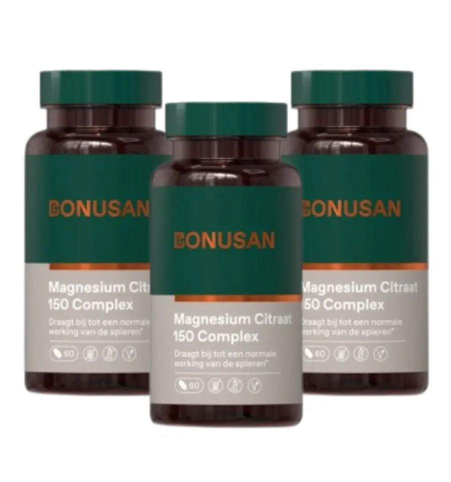 Bonusan Magnesiumcitraat 150 mg plus 3 x 60 tabletten -25%