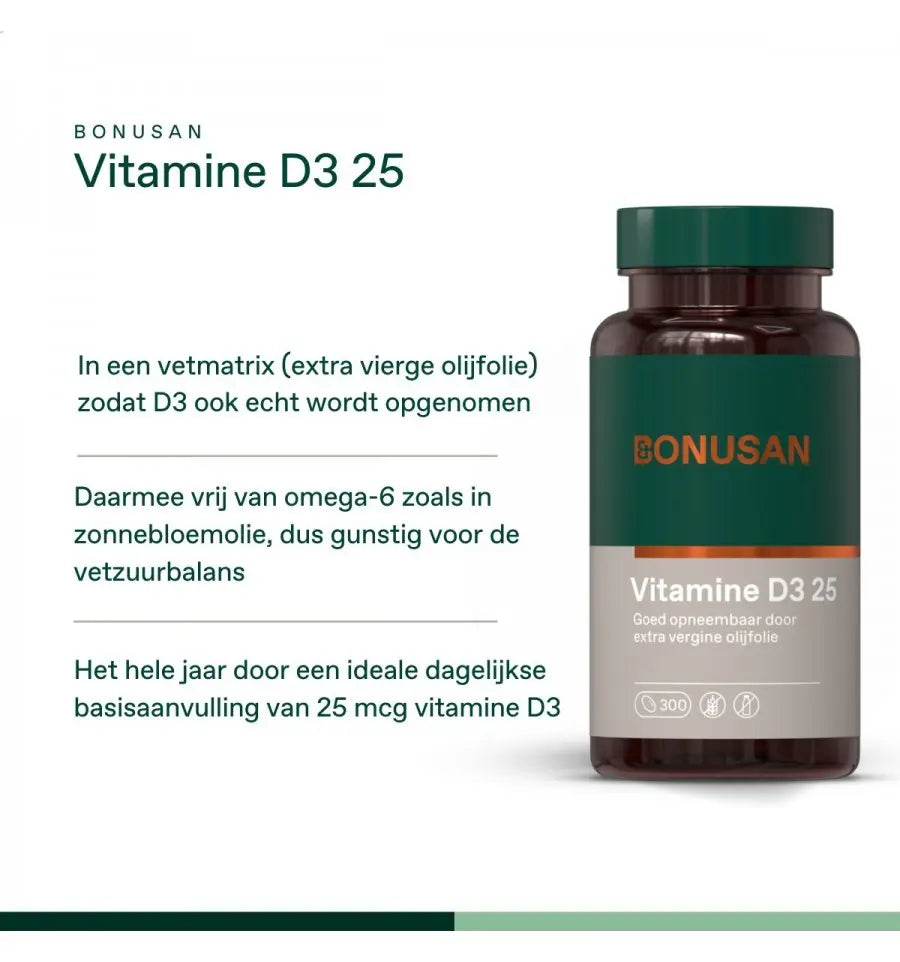 Bonusan Vitamine D3 25 90 softgels (afbeelding 2)