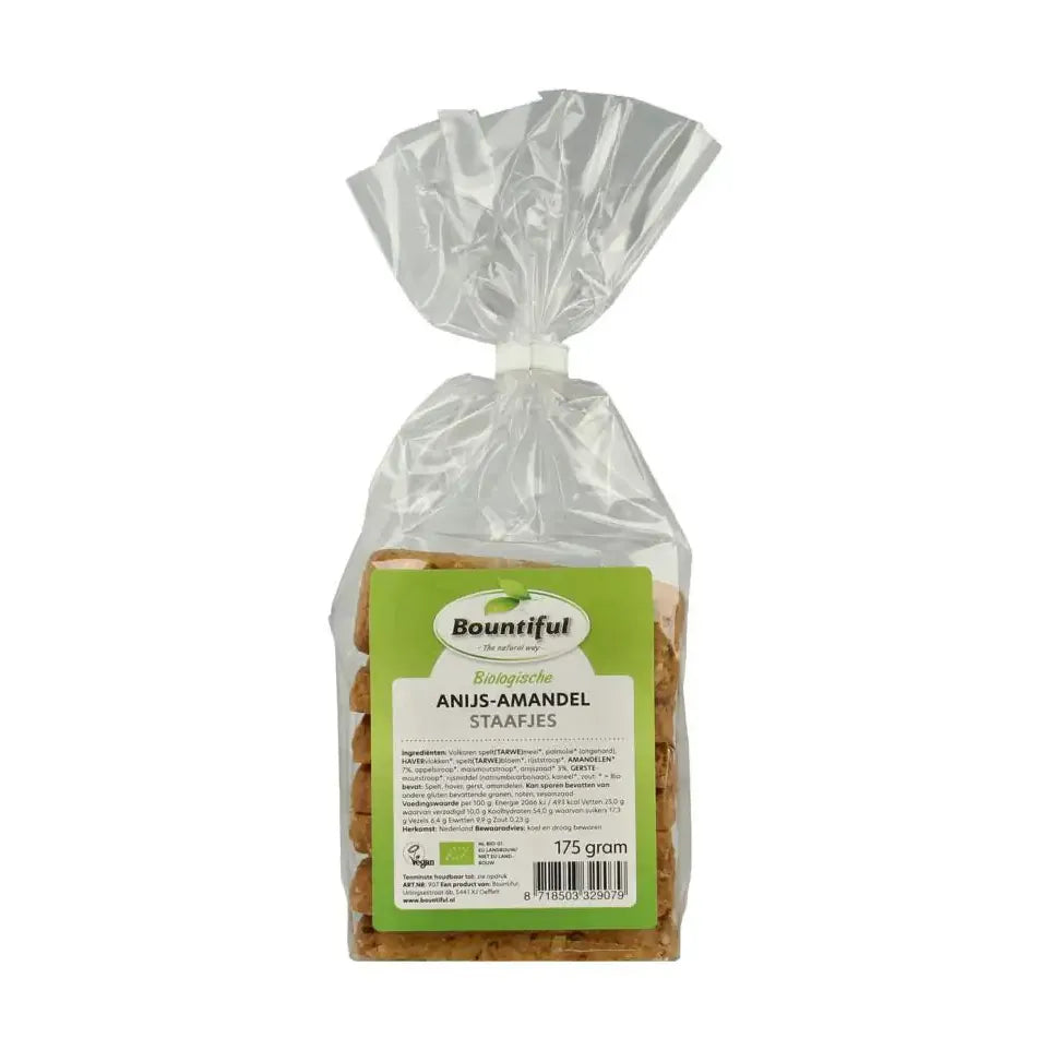 Bountiful Anijs amandel staafjes 175 gram