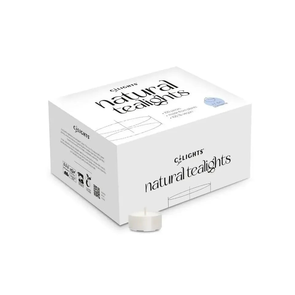 C-Lights Natuurlijke theelichtjes 6 branduren 100 stuks