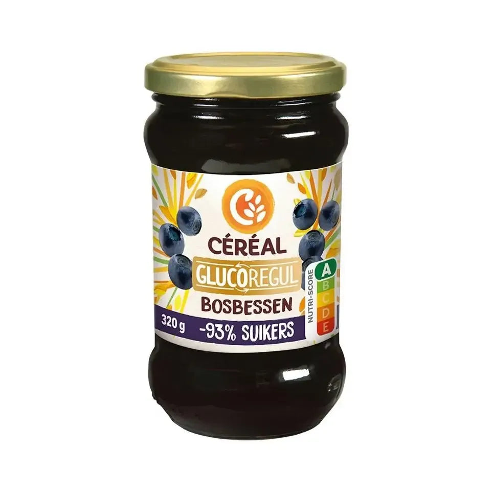 Cereal Jam bosbessen minder suikers 320 gram