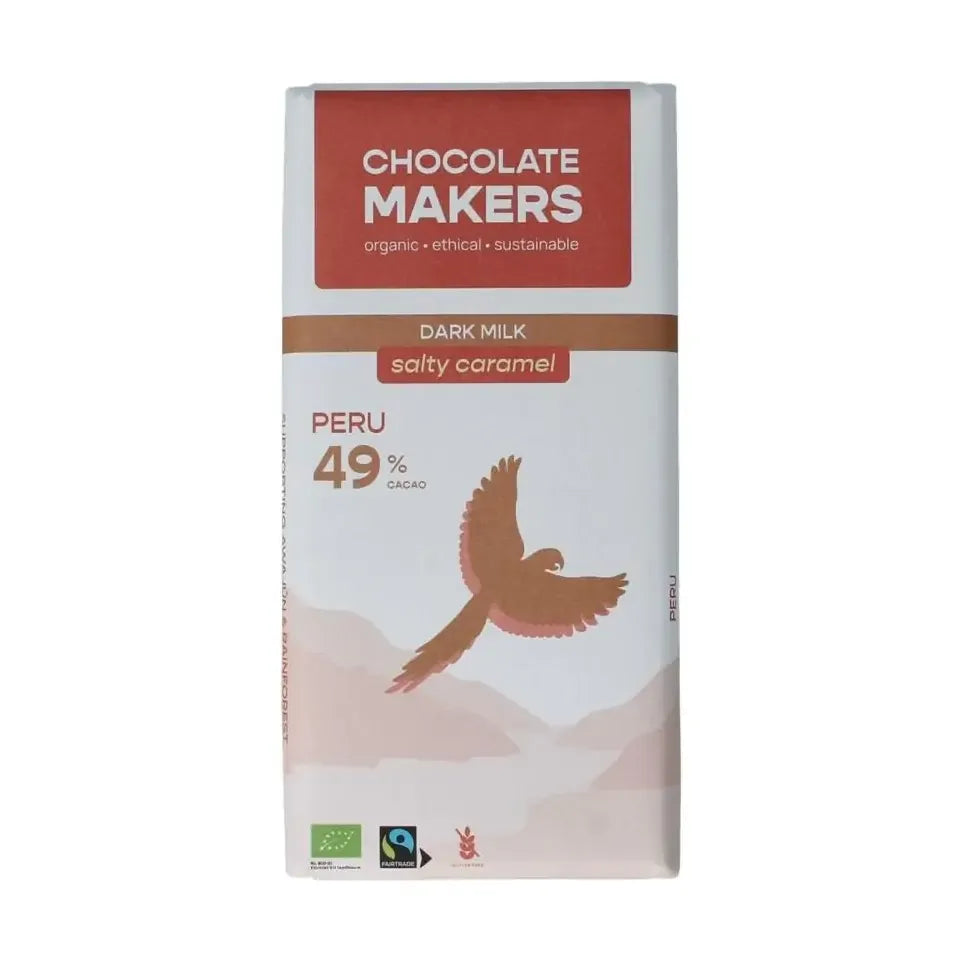 Chocolatemakers Fairtrade salty caramel 49% biologisch 80 gram