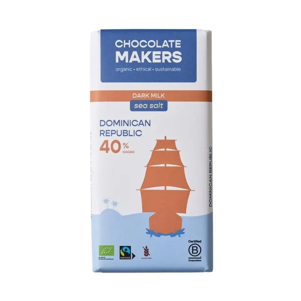 Chocolatemakers Reep tres hombres 40% melk zeezout fairtrade 80