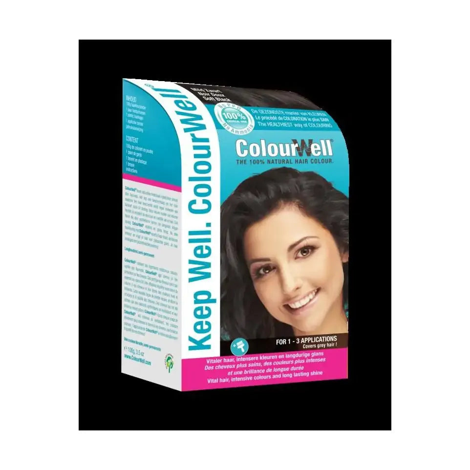Colourwell 100% natuurlijke haarkleuring mild zwart 100 gram