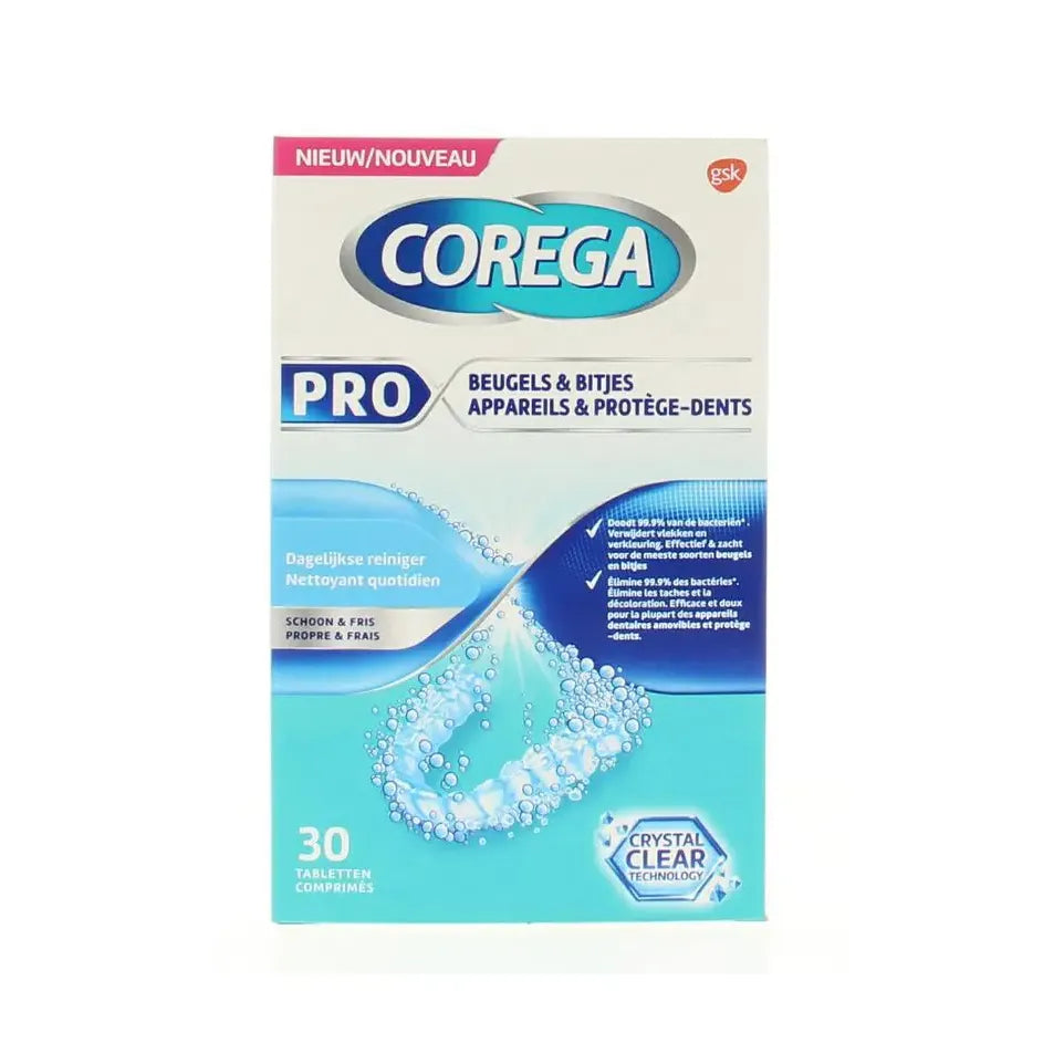 Corega Beugel & bitjes reinigingstabletten 30 stuks